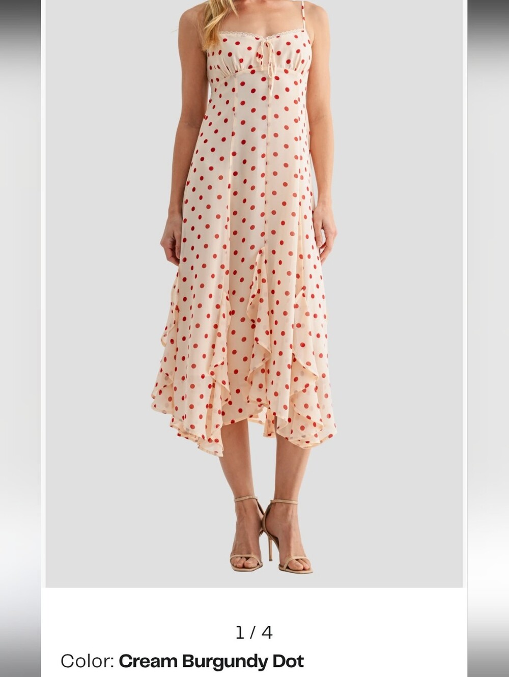 Lush Hankerchief Hem Midi Dress
